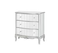 Melody Maison Mirrored Chest Of Drawers - Tiffany Range in Metallic Silver Melody Maison Metallic Silver