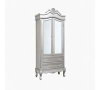 Melody Maison Mirrored Closet & Chest Of Drawers - Tiffany Range in Metallic Silver Melody Maison Metallic Silver
