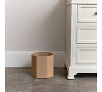 Melody Maison Mocha Brown Wooden Octagonal Edge Waste Paper Bin