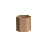 Melody Maison Mocha Brown Wooden Octagonal Edge Waste Paper Bin Melody Maison Brown