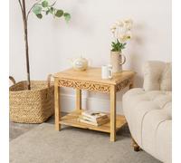 Melody Maison Natural Mango Wood Bohemian Side Table - Freya Wood Range