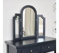 Melody Maison Navy Black Arched Triple Dressing Table Mirror - Daventry Navy Black Range