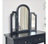 Melody Maison Navy Black Arched Triple Dressing Table Mirror - Daventry Navy Black Range Melody Maison Black