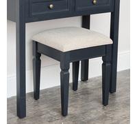 Melody Maison Navy Black Cushioned Dressing Table Stool - Daventry Navy Black Range