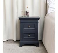Melody Maison Navy Black Two Drawer Bedside Table - Daventry Navy Black Range