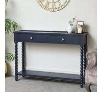 Melody Maison Navy Blue Bobble 2 Drawer Console Table 110cm X 78cm in Dark Blue | Size: 110 cm X 78 cm Melody Maison Dark Blue 110 cm X 78 cm