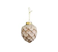 Melody Maison Neutral Sequin Frosted Pine Cone Bauble Decoration - 8cm in Brown Melody Maison Brown