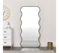 Melody Maison Olive Green Full Length Wavy Mirror - 163Cm X 80Cm
