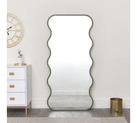 Melody Maison Olive Green Full Length Wavy Mirror - 163cm X 80cm in Jade | Size: 163 cm X 80 cm Melody Maison Jade 163 cm X 80 cm
