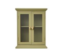 Melody Maison Olive Green Reeded Glass Wall Cabinet in Dark Green Melody Maison Dark Green
