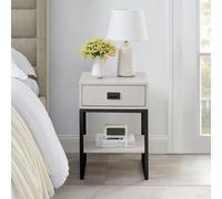 Melody Maison One Drawer Bedside Table - Elle Black Stone Range