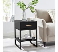 Melody Maison One Drawer Bedside Table - Luna Black Range