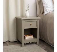 Melody Maison One Drawer Scalloped Bedside Table - Staunton Taupe Range Melody Maison Taupe