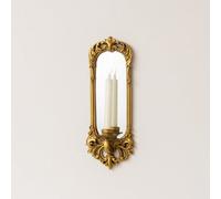 Melody Maison Ornate Metal Antique Gold Mirrored Candle Sconce