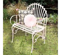 Melody Maison Ornate Pink Metal Painted Garden Chair 62Cm