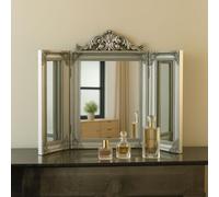 Melody Maison Ornate Silver Dressing Table Triple Mirror