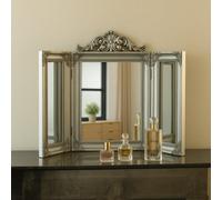 Melody Maison Ornate Silver Dressing Table Triple Mirror