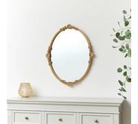 Melody Maison Oval Gold Ornate Wall Mirror 70cm x 56cm