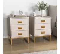 Melody Maison Pair Of 3 Drawer Bedside Table - Elle Stone Range