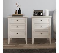 Melody Maison Pair Of 3 Drawer Bedside Table - Rowley Pale Cream Range