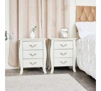 Melody Maison Pair Of 3 Drawer Bedside Tables - Elizabeth Ivory Range