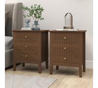 Melody Maison Pair Of 3 Drawer Bedside Tables - Hales Dark Wood Range