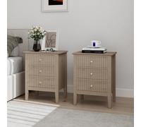 Melody Maison Pair Of 3 Drawer Bedside Tables - Hales Pale Wood Range