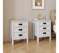 Melody Maison Pair Of 3 Drawer Bedside Tables - Lawrence Ivory Range