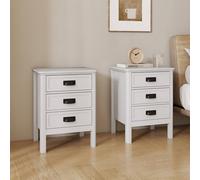 Melody Maison Pair Of 3 Drawer Bedside Tables - Lawrence Ivory Range Melody Maison Ivory