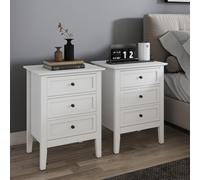 Melody Maison Pair Of 3 Drawer Bedside Tables - Rowley White Range