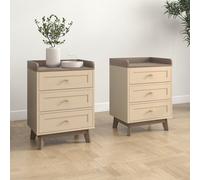 Melody Maison Pair Of Cream 3 Drawer Bedside Tables - Oswin Range