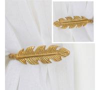 Melody Maison Pair Of Gold Feather Curtain Holdbacks