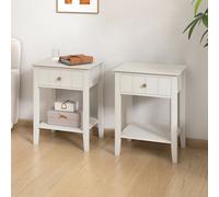 Melody Maison Pair Of Ivory One Drawer Bedside Tables With Shelf - Padstowe Ivory Range