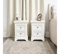 Melody Maison Pair Of Ivory Two Drawer Bedside Tables - Daventry Ivory Range