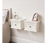 Melody Maison Pair Of Ivory Wall Mounted Bedside Tables - Daventry Ivory Range