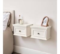 Melody Maison Pair Of Ivory Wall Mounted Bedside Tables - Daventry Ivory Range in Off-White Melody Maison Off-White