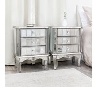 Melody Maison Pair Of Mirrored Bedside Tables - Tiffany Range