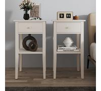 Melody Maison Pair Of One Drawer Bedside Table - Abbey Pale Ivory Range