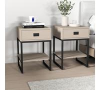 Melody Maison Pair Of One Drawer Bedside Table - Elle Black Stone Range