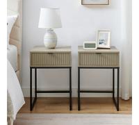 Melody Maison Pair Of One Drawer Bedside Table - Hesley Nordic Wood Range