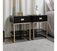 Melody Maison Pair Of One Drawer Bedside Tables - Elle Black Range Melody Maison Black