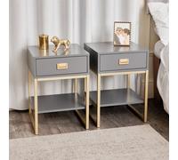 Melody Maison Pair Of One Drawer Bedside Tables - Elle Slate Range