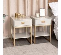 Melody Maison Pair Of One Drawer Bedside Tables - Elle Stone Range