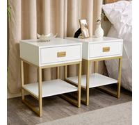 Melody Maison Pair Of One Drawer Bedside Tables - Elle White Range