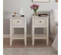 Melody Maison Pair Of One Drawer Bedside Tables - Rowley Pale Cream Range