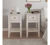 Melody Maison Pair Of One Drawer Bedside Tables - Rowley Pale Cream Range Melody Maison Cream