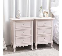 Melody Maison Pair Of Pink 3 Drawer Bedside Tables - Victoria Pink Range