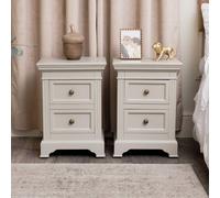 Melody Maison Pair Of Taupe-Grey Two Drawer Bedside Tables - Daventry Taupe-Grey Range