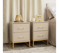 Melody Maison Pair Of Two Drawer Bedside Tables - Liana Taupe Range