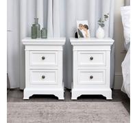 Melody Maison Pair Of White Two Drawer Bedside Tables - Daventry White Range
